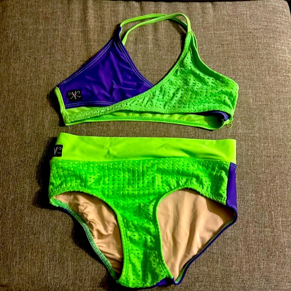 Kandi Kouture, Purple and Green, Dancewear Two-Piece - Picture 1 of 2